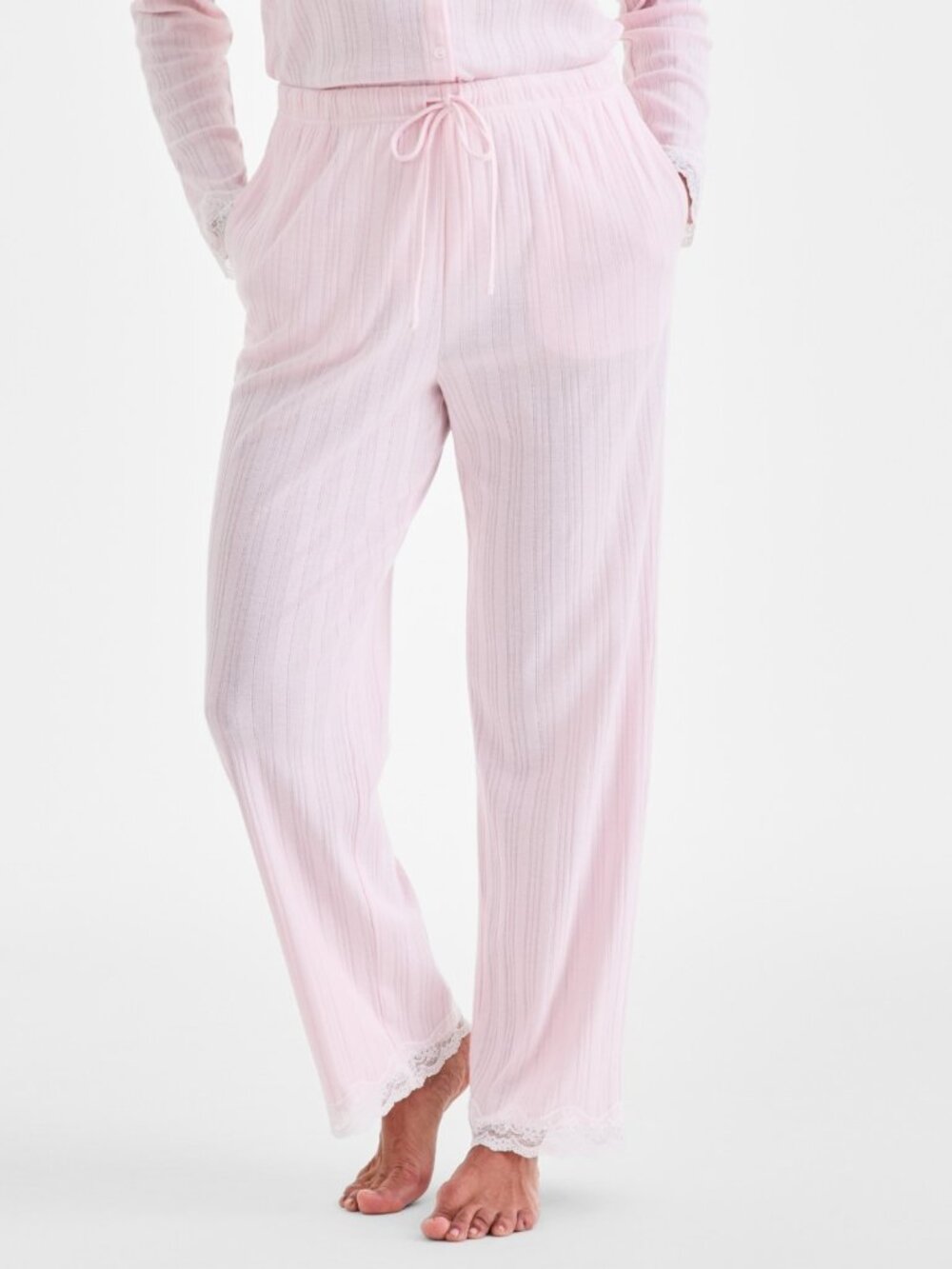 #2409 Charter Club Women's Pointelle Pajama pants - Chalk Pink